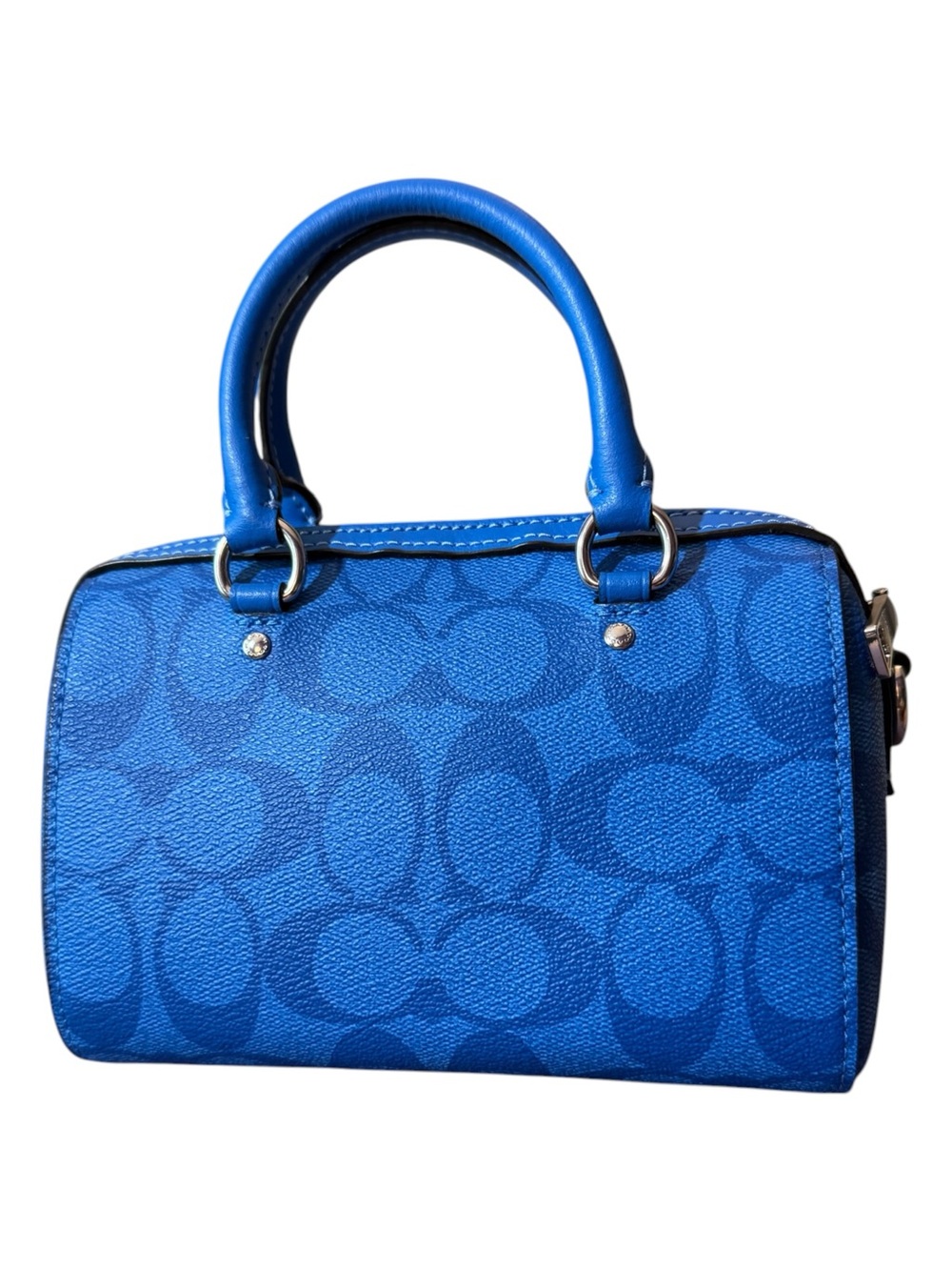 Coach Mini Rowan Crossbody Bag in Bright Blue Signature Canvas (Style C9947) - Picture 3 of 13